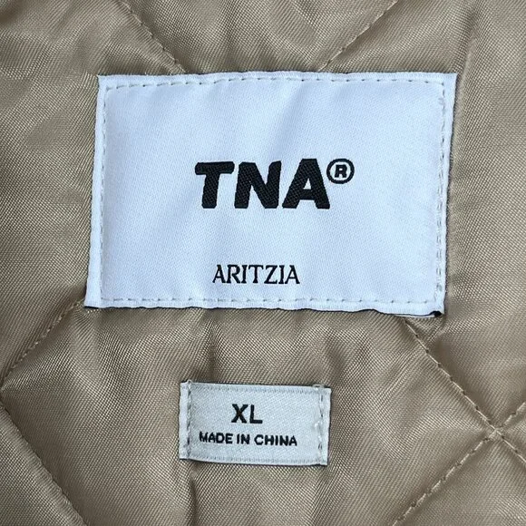 Aritzia TNA Cozy Canvas Zip Hoodie Jacket Coat Womens XL‎ Beige Tan Workwear - Picture 15 of 16